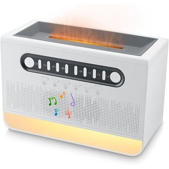 دستگاه بخور و پخش‌کننده صدا مدل Flame Air Diffuser با اسپیکر بلوتوث، چراغ خواب