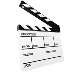 کلاکت فیلمبرداری حرفه ای رنگ سفید Clapperboard white     (تخته ثبت صحنه و سکانس وایت‌بردی)