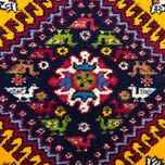 فرش دستباف سایز پادری یا پشتی (تمام پشم یلمه نقشه حوضی زمینه زرد طلایی) کد 5681