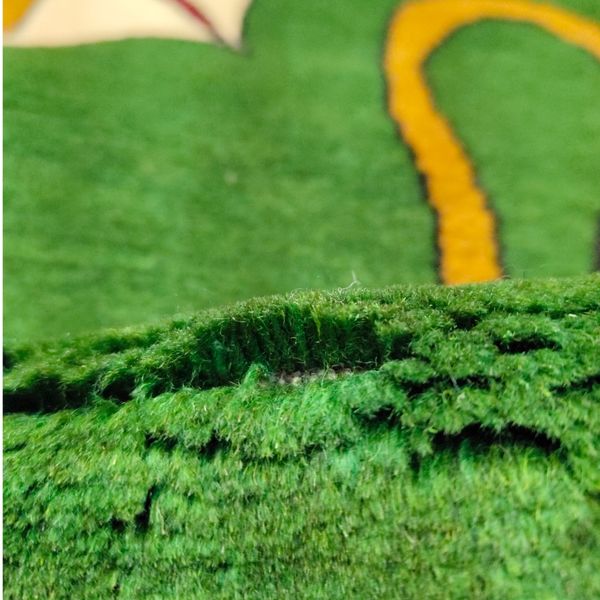 فرش دستباف سایز ذرع و نیم شیر و خورشید (تمام پشم یلمه زمینه سبز ) کد 6083