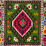 فرش دستباف سایز پادری یا پشتی (تمام پشم یلمه نقشه خشتی ) کد 6181