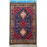 فرش دستباف سایز ذرع و چارک یک متری (تمام پشم یلمه نقشه حوضی زمینه آبی) کد 6103