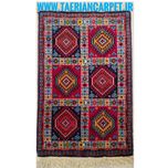 فرش دستباف سایز پادری یا پشتی نقشه خشتی (تمام پشم یلمه طرح خشتی) کد 6186