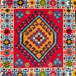 فرش دستباف سایز پادری یا پشتی نقشه خشتی (تمام پشم یلمه طرح خشتی) کد 6186