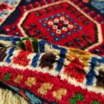 فرش دستباف سایز پادری یا پشتی نقشه خشتی (تمام پشم یلمه طرح خشتی) کد 6186