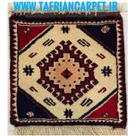 فرش دستباف زمینه کرم سایز زیر تلفنی چهل سانتیمتری (تمام پشم یلمه طرح حوضی) کد6235