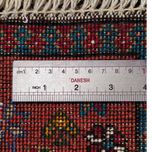 فرش دستباف زمینه مسی سایز زیرتلفنی چهل سانتیمتری (تمام پشم یلمه طرح تک حوض) کد6266