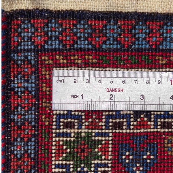 فرش دستباف سایز پادری یا پشتی نقشه خشتی (تمام پشم یلمه طرح خشتی) کد 6186