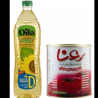 روغن آفتابگردان اویلا + رب گوجه فرنگی رعنا