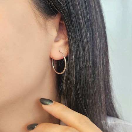گوشواره نقره حلقه ساده 2