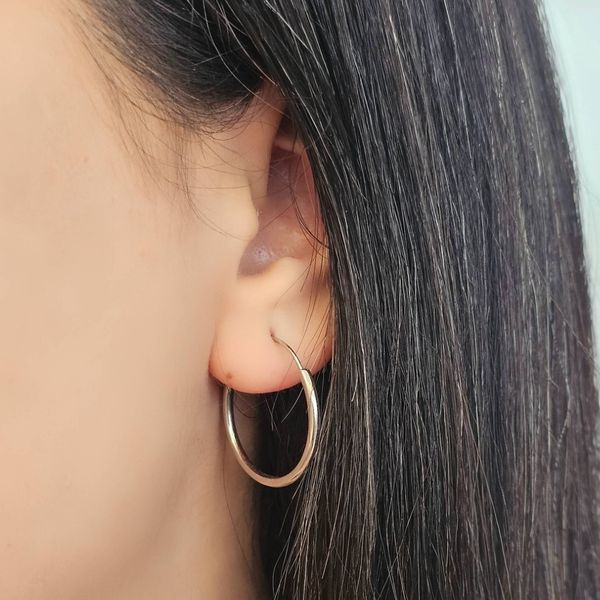 گوشواره نقره حلقه ساده 2