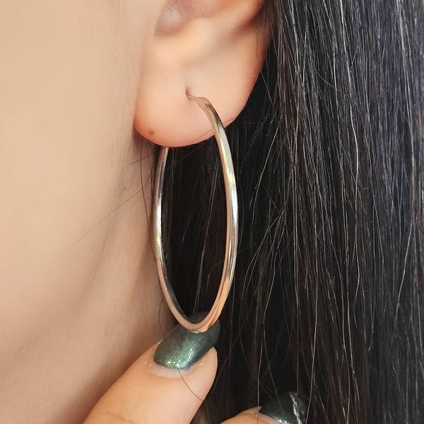 گوشواره نقره حلقه ساده