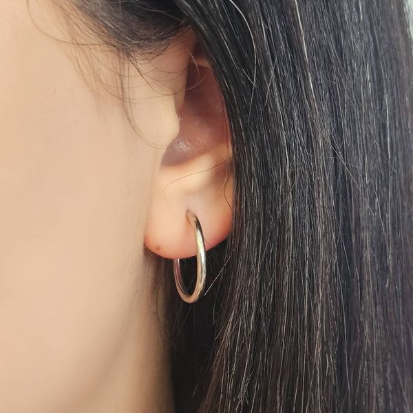 گوشواره نقره حلقه ساده3