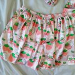 تاپ و شورتک ساتن طرح توت فرنگی و خرگوش صورتی فری سایز تا 46