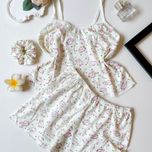تاپ و شورتک کبریتی طرح گربه صورتی فری سایز تا 44