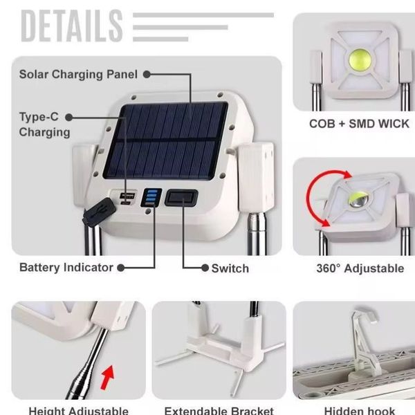 🔦✨ چراغ شارژی تلسکوپی مدل XH-018C | روشنایی قدرتمند در هر ارتفاع! ✨🔦
