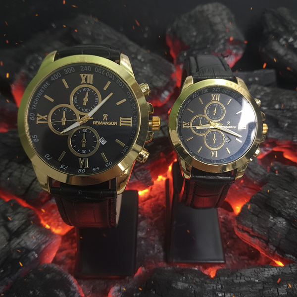 ساعت طرح romanson چرمی ست دو عددی