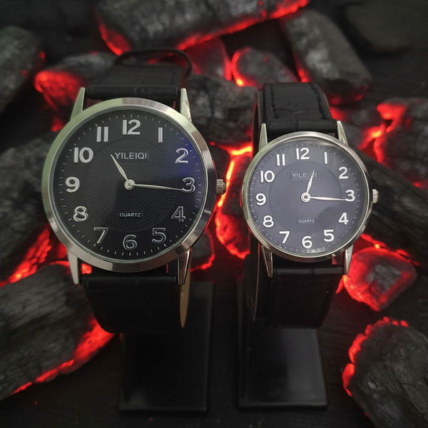 ساعت yileiqi چرمی ست دو عددی