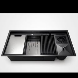 سینک 100 سانت پله ای سطل زباله دار باکسی‌ H&B