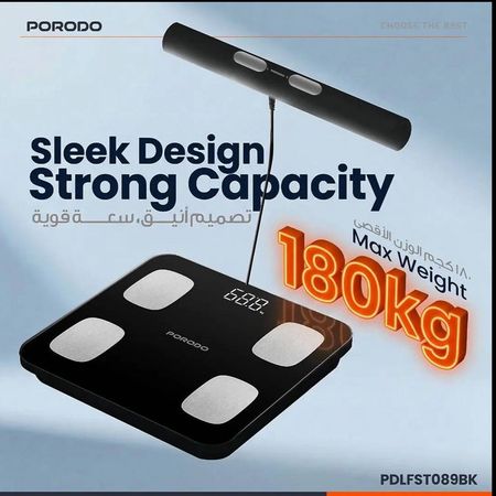 ترازو و آنالیزور هوشمند بدن Porodo مدل PDLFST089BK