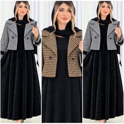 کت سارافون مخمل پاییزه مدل گونش