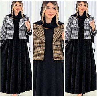 کت سارافون مخمل پاییزه مدل گونش