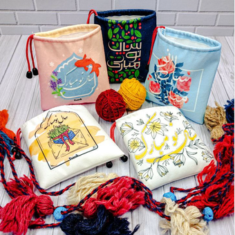 کیسه هدیه مدل سال نو کد TB-001 مجموعه 5 عددی