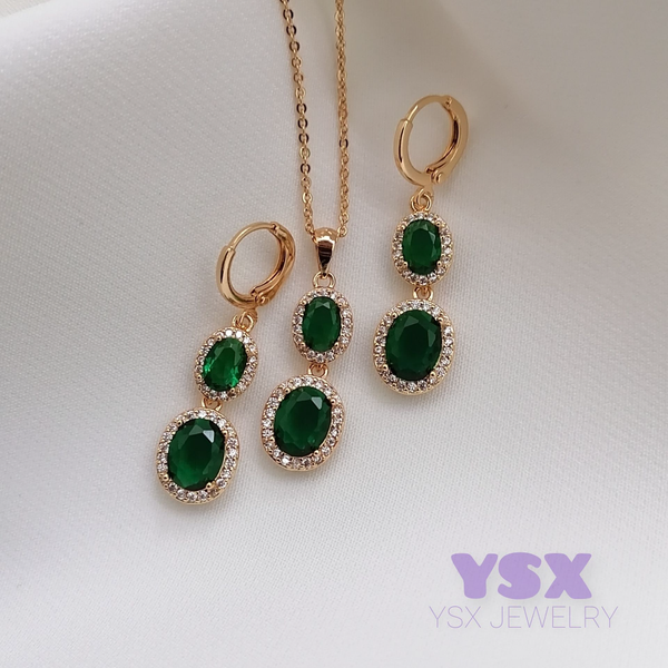 نیمست جواهری زمردی از برند YSX
