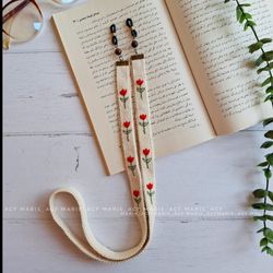 بند عینک گل لاله گلدوزی