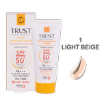 کرم ضدآفتاب رنگی و کنترل چربی تراست TRUST SPF50 | محافظت کامل برای پوست مختلط تا چرب – بژ روشن