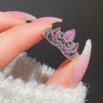 انگشتر تاج پرنسسی راپونزل صورتی