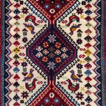 فرش دستباف سایز پادری یا پشتی زمینه کرم (تمام پشم یلمه طرح حوضی ) کد6191