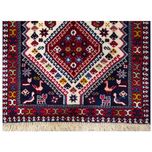 فرش دستباف سایز پادری یا پشتی زمینه کرم (تمام پشم یلمه طرح حوضی ) کد6191