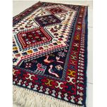 فرش دستباف سایز پادری یا پشتی زمینه کرم (تمام پشم یلمه طرح حوضی ) کد6191