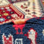 فرش دستباف سایز پادری یا پشتی زمینه کرم (تمام پشم یلمه طرح حوضی ) کد6191