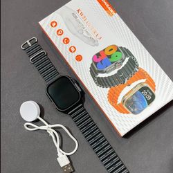 ساعت هوشمند اولترا مدل kw 51 ultra3 با یک بند دور مشکی