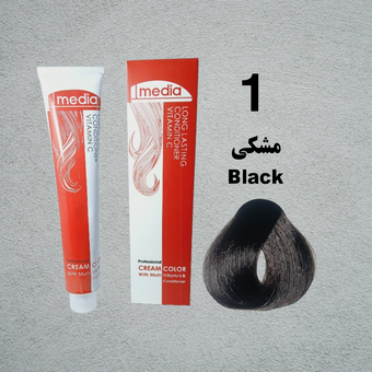 رنگ مو مدیا سری طبیعی شماره 1 حجم 100 میلی لیتر رنگ مشکی