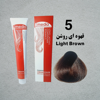 رنگ مو مدیا سری طبیعی شماره 5 حجم 100 میلی لیتر رنگ قهوه ای روشن