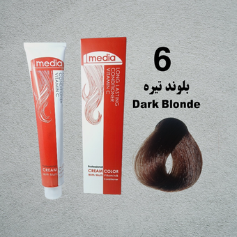 رنگ مو مدیا سری طبیعی شماره 6 حجم 100 میلی لیتر رنگ بلوند تیره