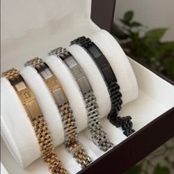 دستبند مردانه رولکس طرح تاج پینترستی