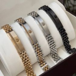 دستبند مردانه رولکس طرح تاج وسط