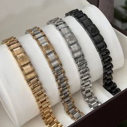 دستبند مردانه رولکس طرح تک تاج