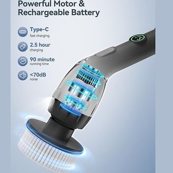 فرچه برقی شارژی صفحه نمایش Ledضدآب با دسته قابل تنظیم