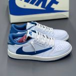 کتونی اسپرت (جردن ترویس جدید) سفید آبی کاربنی