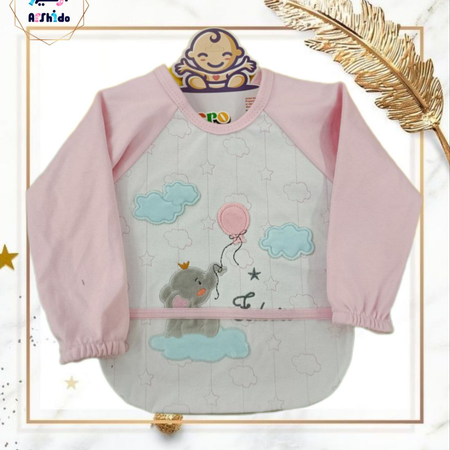 تولید پیشبندبچگانه آستیندارعمده 12عددی بچه گانه 6 رنگ 8 طرح مام هیرو آرشیدو