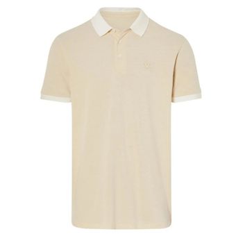 پولوشرت آستین کوتاه مردانه برند لیورجی مدل رنگ بژ/یقه سفید