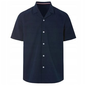 پیراهن آستین کوتاه پفکی مردانه برند لیورجی مدل سرمه‌ای تیره 4052916377543