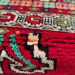 فرش دستباف سایز قالیچه (تمام پشم نقشه گل ترکمنی) کد 6212