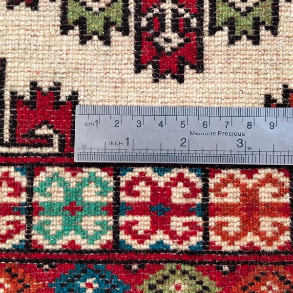 فرش دستباف سایز قالیچه (تمام پشم نقشه گل ترکمنی) کد 6212