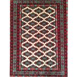 فرش دستباف سایز قالیچه (تمام پشم نقشه گل ترکمنی) کد 6212